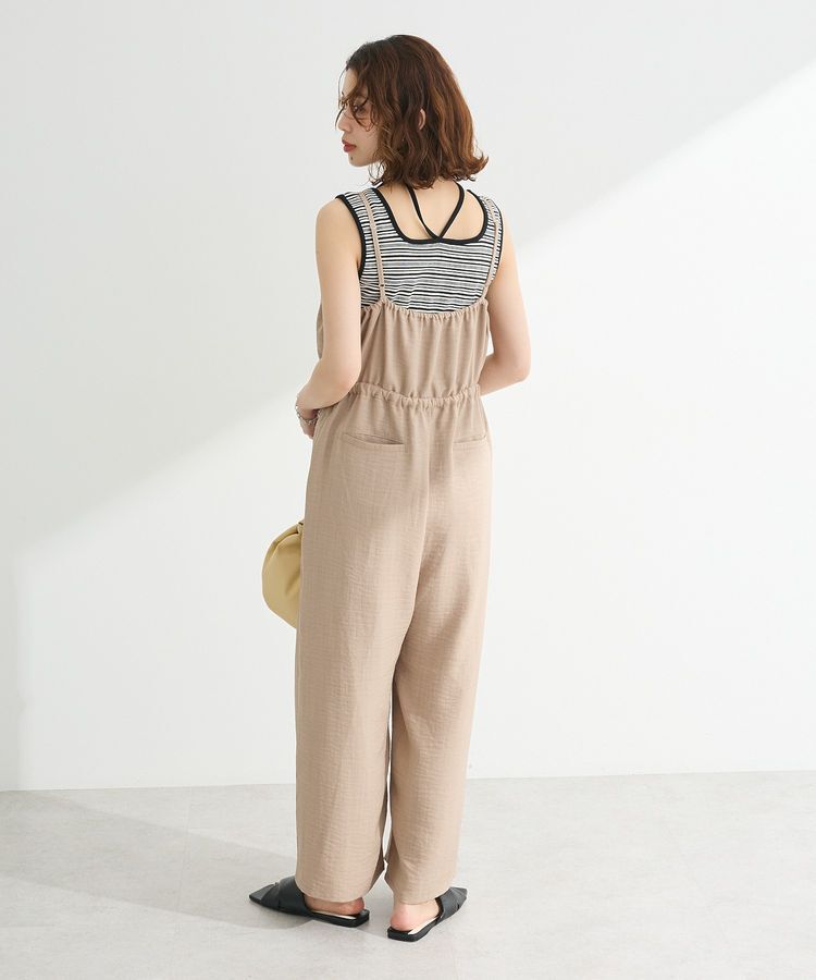 Green Parks「胸元バルーンウエストリボンサロペット」|オールインワン|