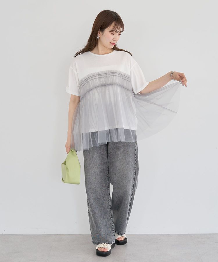 Green Parks「・ELENCARE DUE チュールドッキングTEE」|Tシャツ・カットソー|