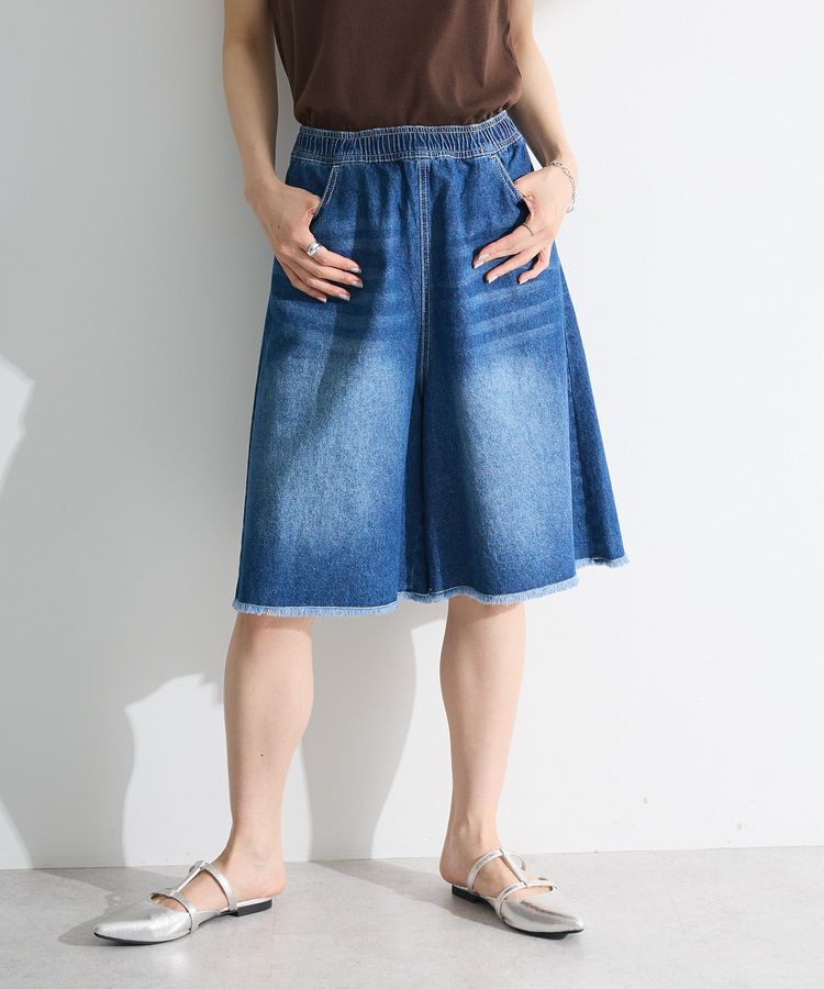 Green Parks「・DOUBLE FLAGS ワイドデニムハーフパンツ」|その他|Indigo