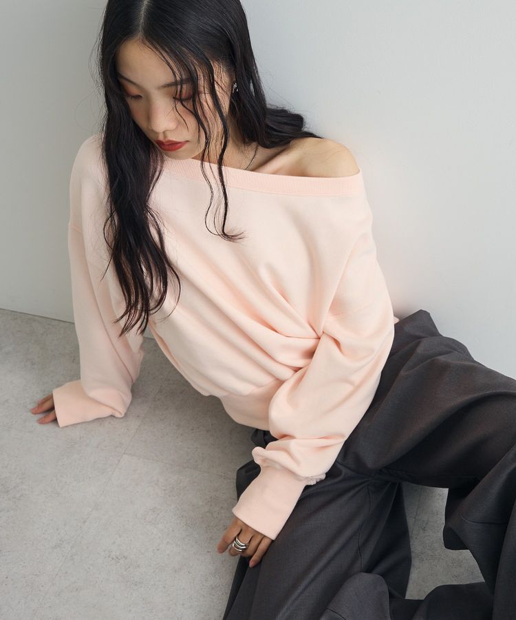 AnriettMusee「オフショルスウェット」|スウェット・ジャージ|Pink