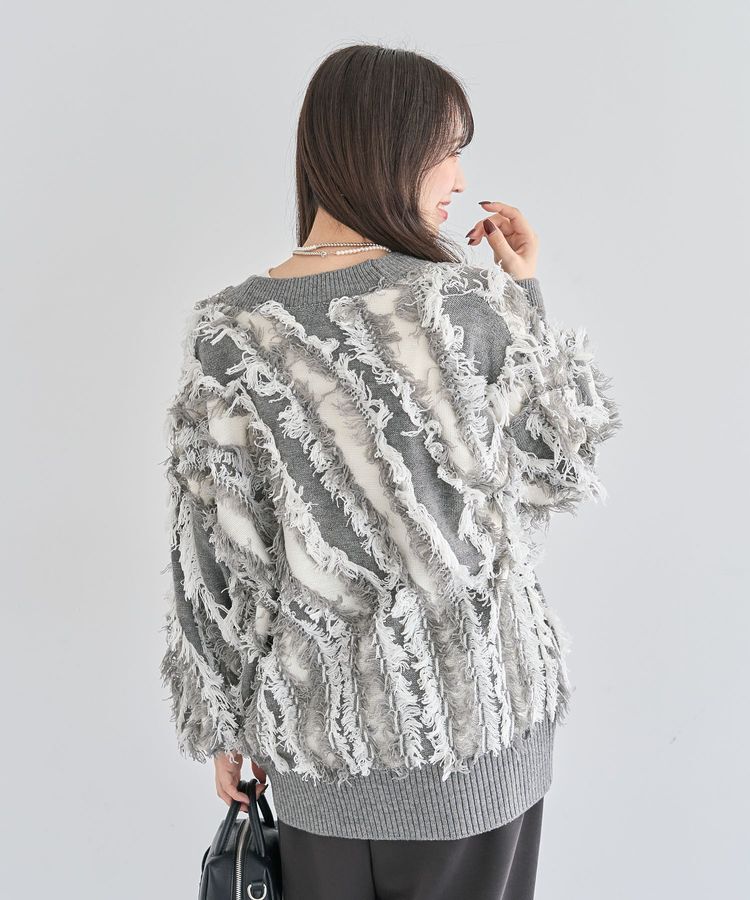 Green Parks「・ELENCARE DUE フリンジジャカードカーディガン」|カーディガン|