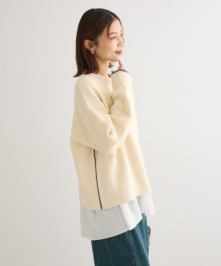 Green Parks「かのこ編モックネックニットプルオーバー」|ニット・セーター|