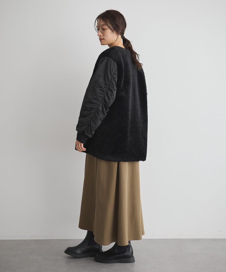 GARAGE OF GOOD CLOTHING「ヘイジーボア切り替えコート」|ノーカラーコート|