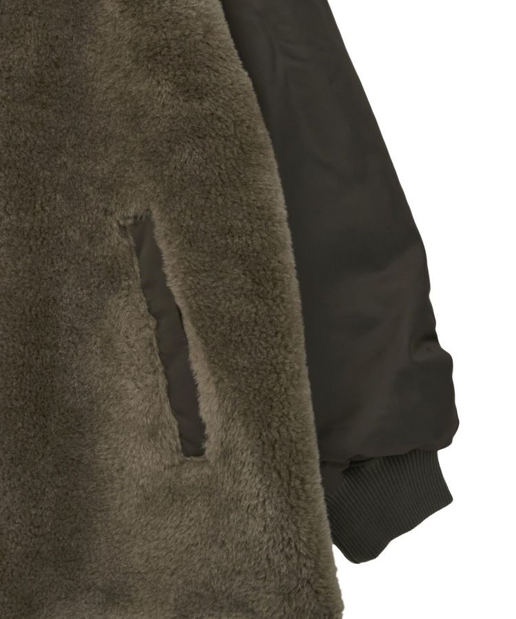 GARAGE OF GOOD CLOTHING「ヘイジーボア切り替えコート」|ノーカラーコート|