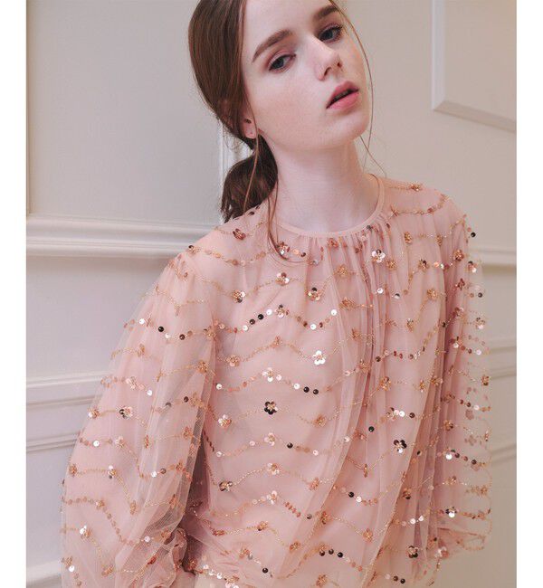 LOULOU WILLOUGHBY「【LOULOU WILLOUGHBY】スパンコールビジューブラウス」|シャツ・ブラウス|