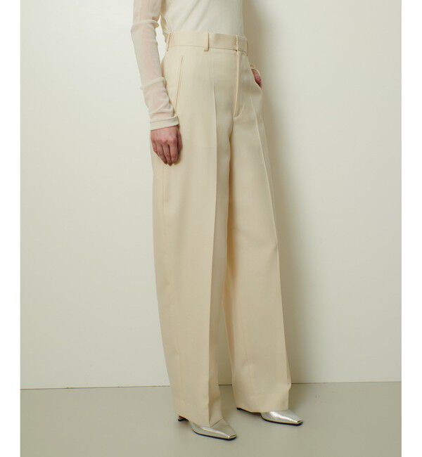 allureville「ドライウールカーブライントラウザー」|チノ|アイボリー
