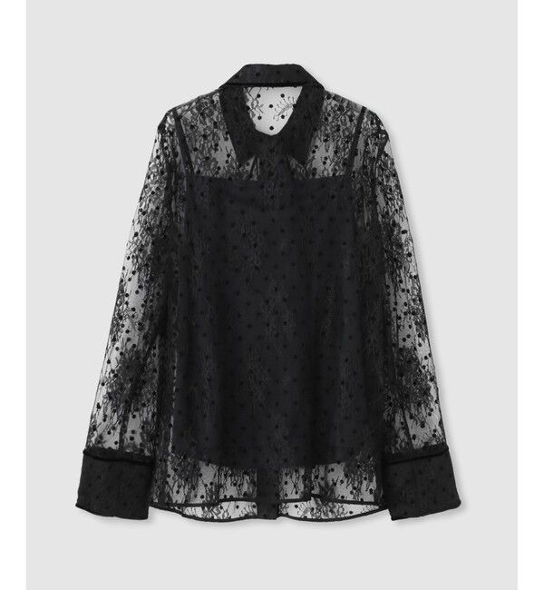 LOULOU WILLOUGHBY「【LOULOU WILLOUGHBY】フロッキードットレースブラウス」|シャツ・ブラウス|