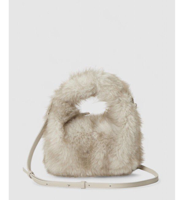 allureville「ヘアリーミニ ハンドバッグ」|ハンドバッグ|アイボリー