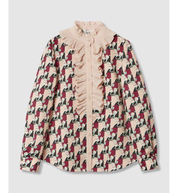 LOULOU WILLOUGHBY「【LOULOU WILLOUGHBY】ホースジオメトリックプリントブラウス」|シャツ・ブラウス|