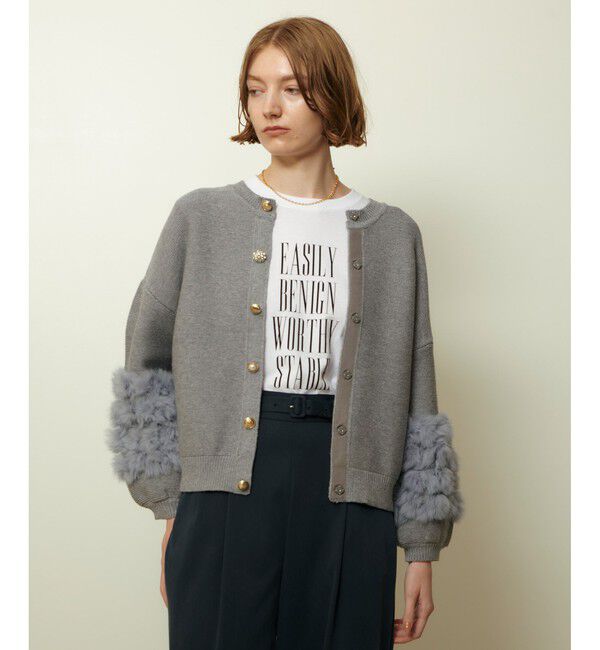 allureville「ラビットカフクレイジー釦2WAYプルオーバー」|ニット・セーター|