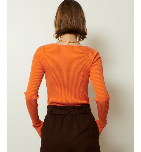 allureville「袖釦Vネックプルオーバー」|ニット・セーター|