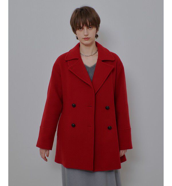 allureville「パイルメルトンデザインＰコート」|ピーコート|