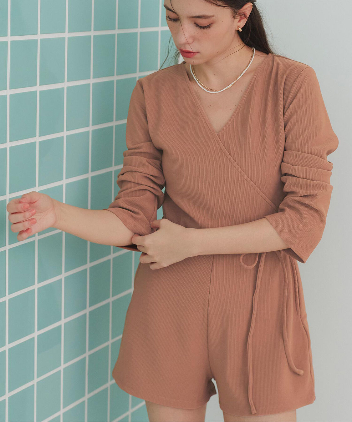 SEA DRESS「カシュクールオールインワン」|コンビネゾン|