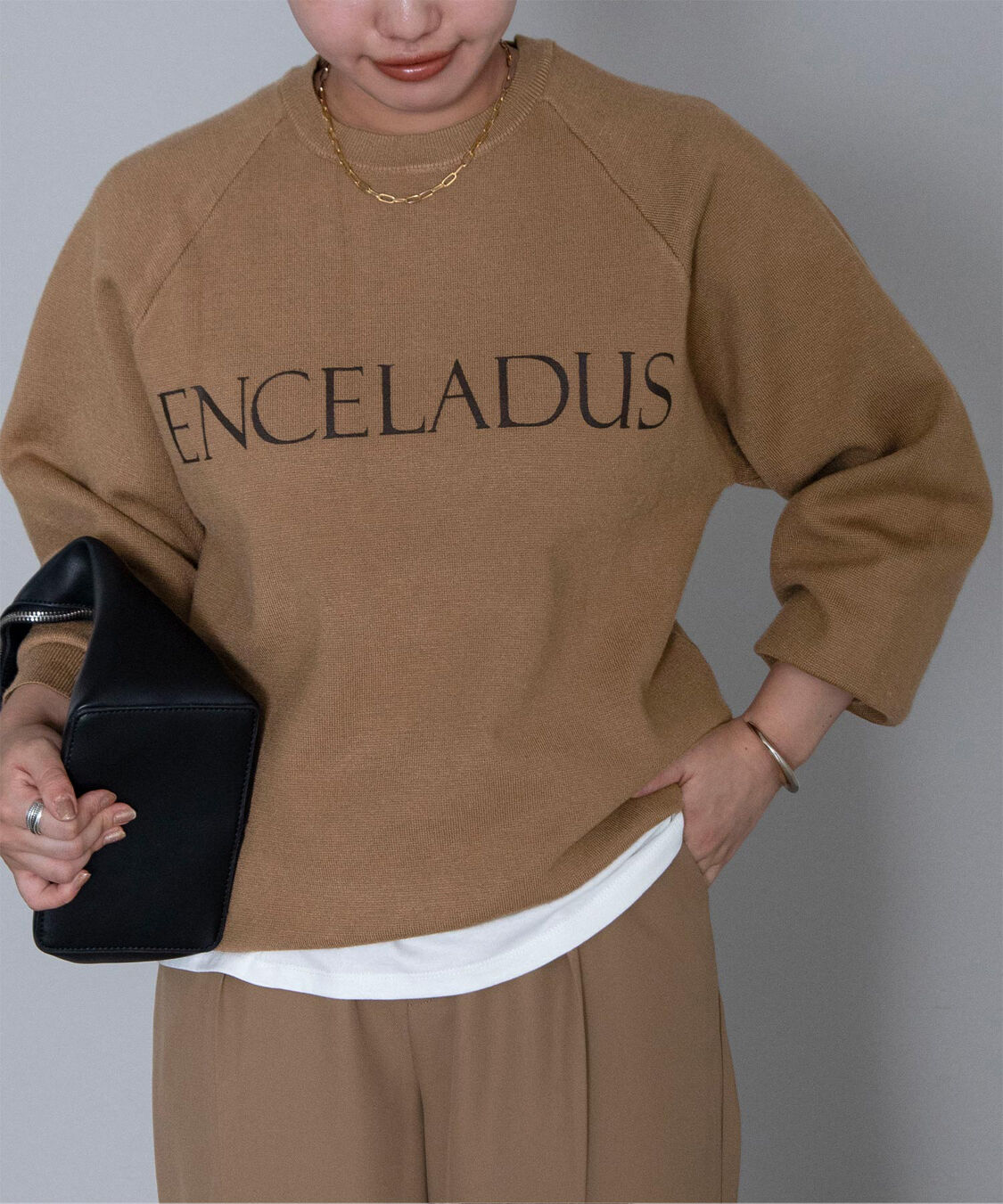 ur's「スウェットライクロゴニット」|ニット・セーター|ブラウン