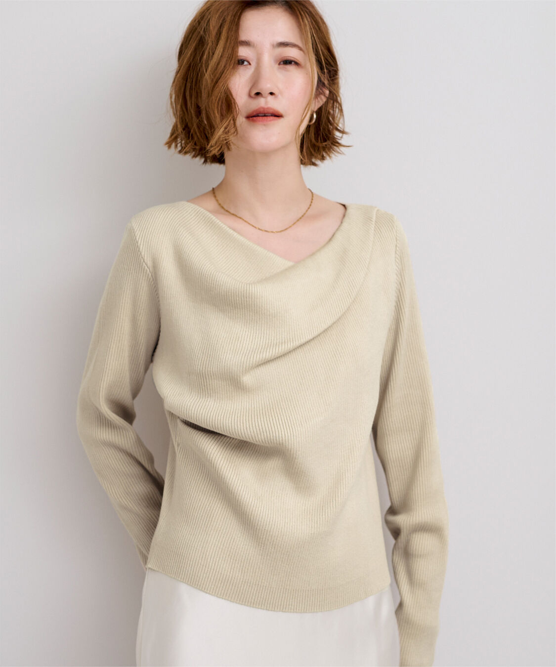 ur's「オフショルダーリブニットトップス」|ニット・セーター|ライトベージュ