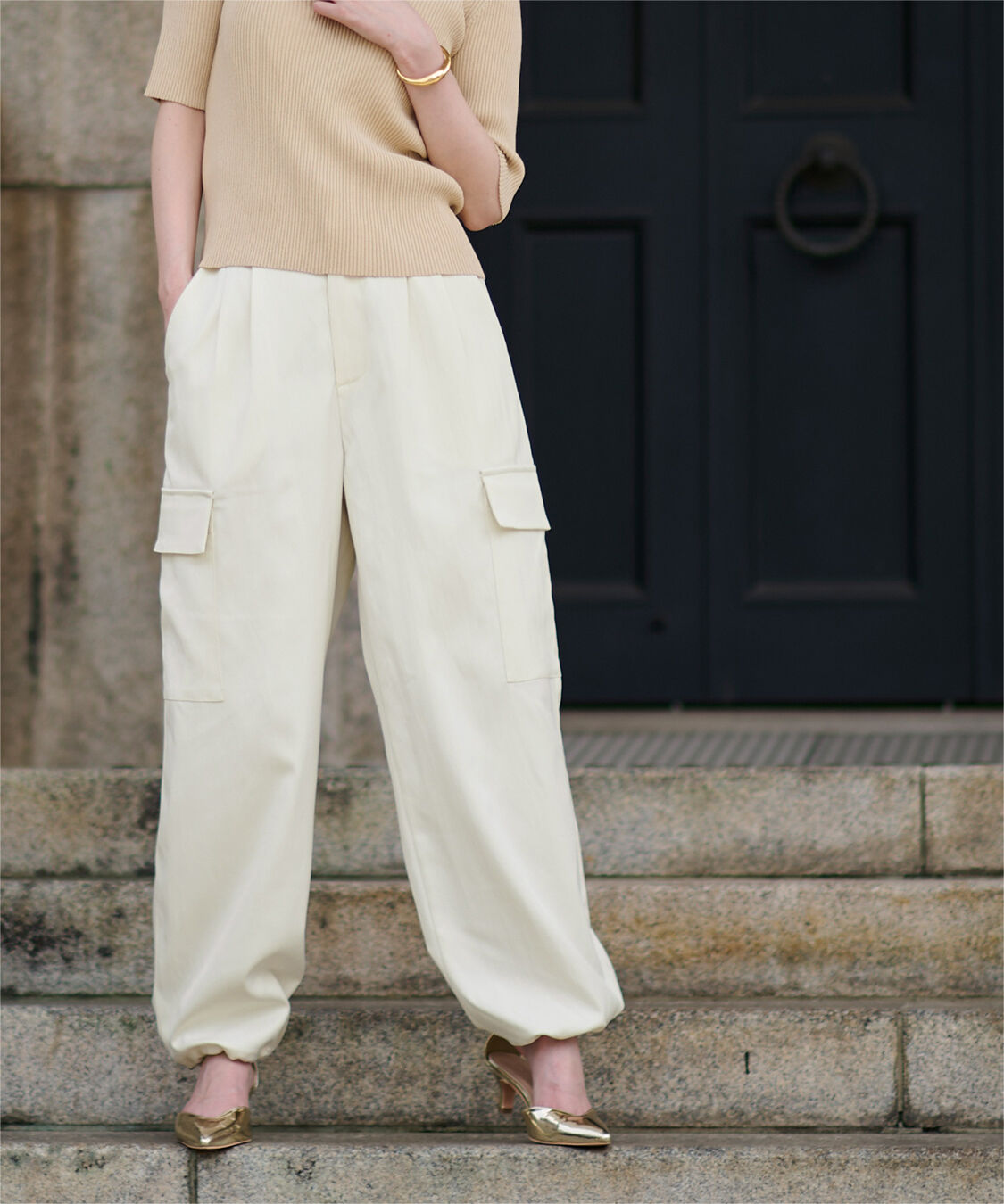 ur's「ハイウエストカーゴパンツ」|カーゴ|
