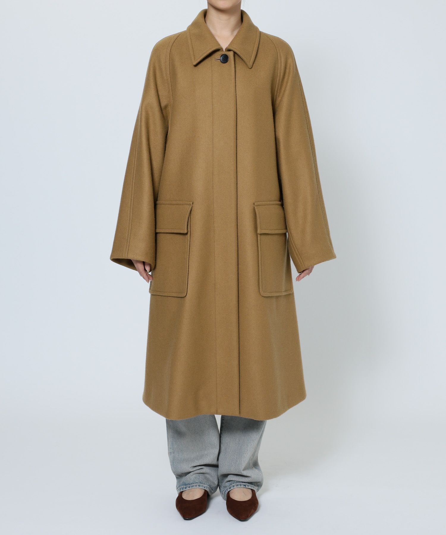 BABYLONE「ダブルメルトンステンカラーコート」|ステンカラーコート|