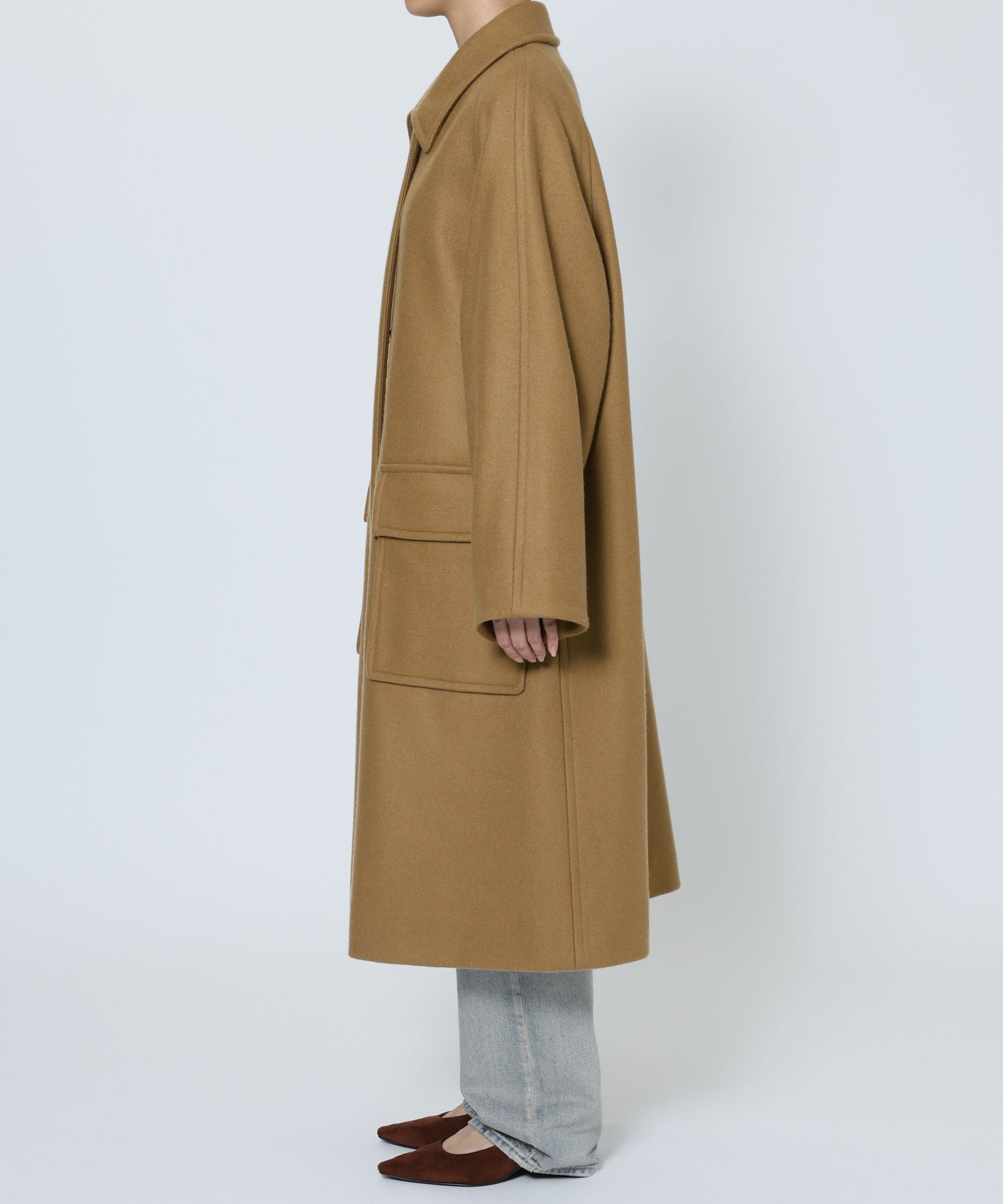 BABYLONE「ダブルメルトンステンカラーコート」|ステンカラーコート|