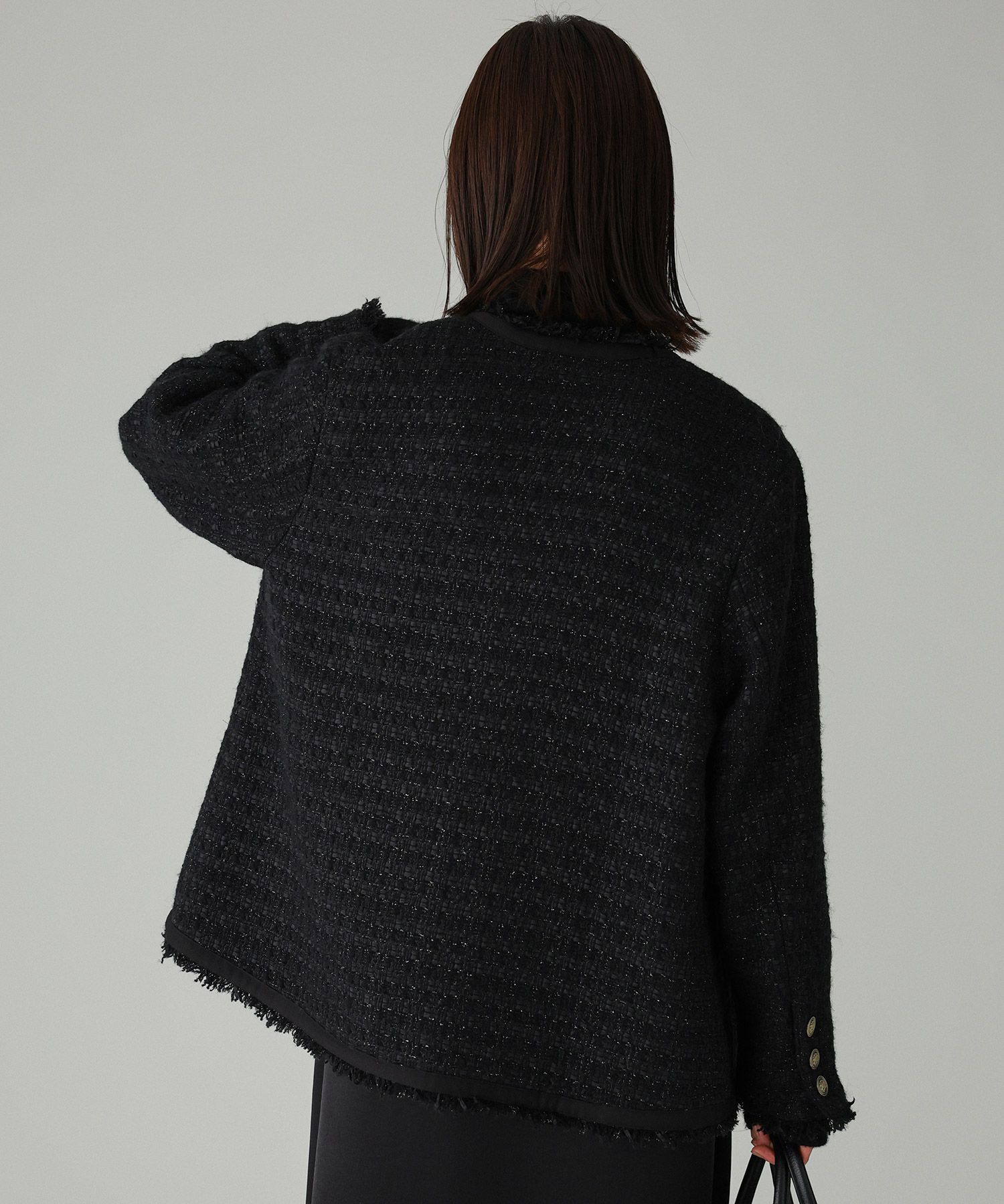 BABYLONE「【柳橋唯さんコラボアイテム】ツイードジャケット」|ノーカラージャケット|