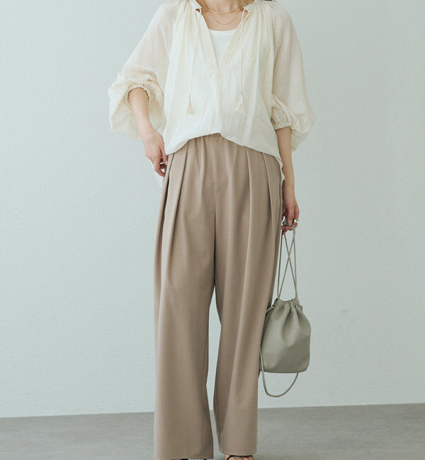  「【新色追加】ツータックウエストゴムストレッチパンツ」|その他|