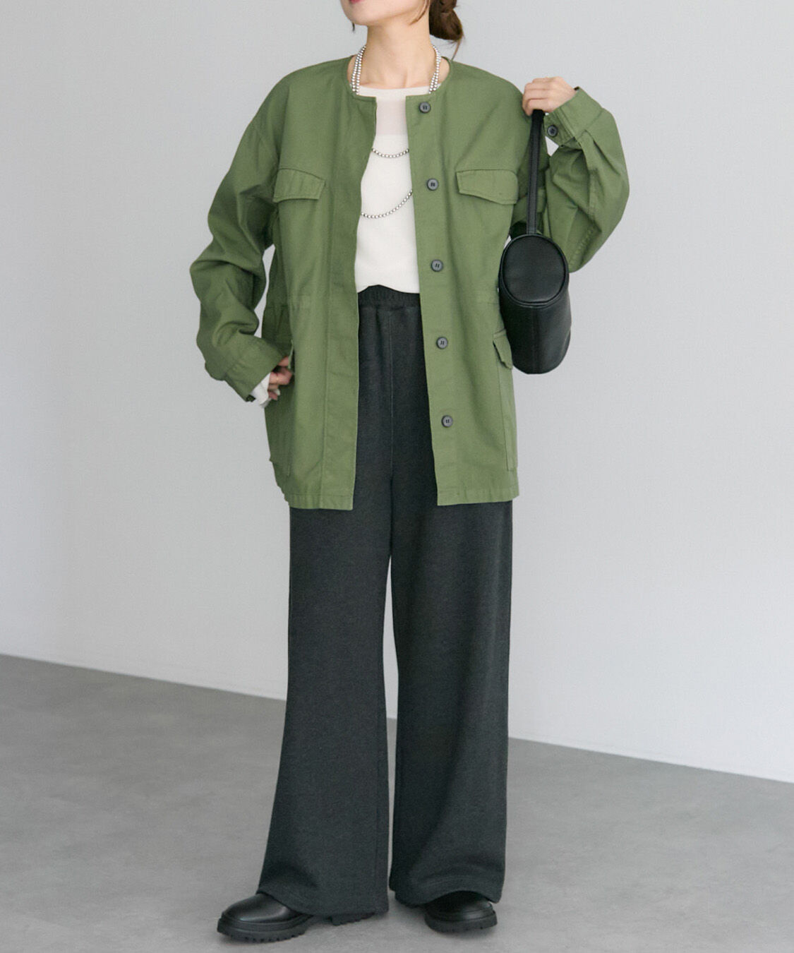 「【リバイバル】ノーカラーミリタリージャケット」|テーラードジャケット|