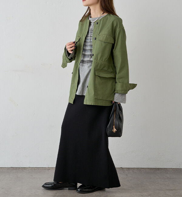  「【リバイバル】ノーカラーミリタリージャケット」|テーラードジャケット|