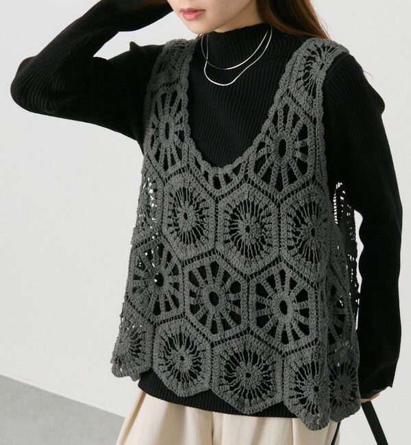  「【25AW】カギ針編み風ビスチェ」|ニット・セーター|