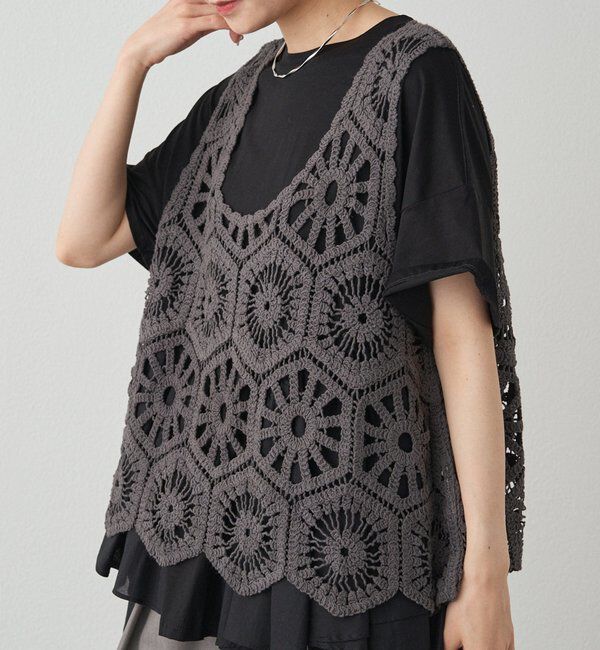  「【25AW】カギ針編み風ビスチェ」|ニット・セーター|