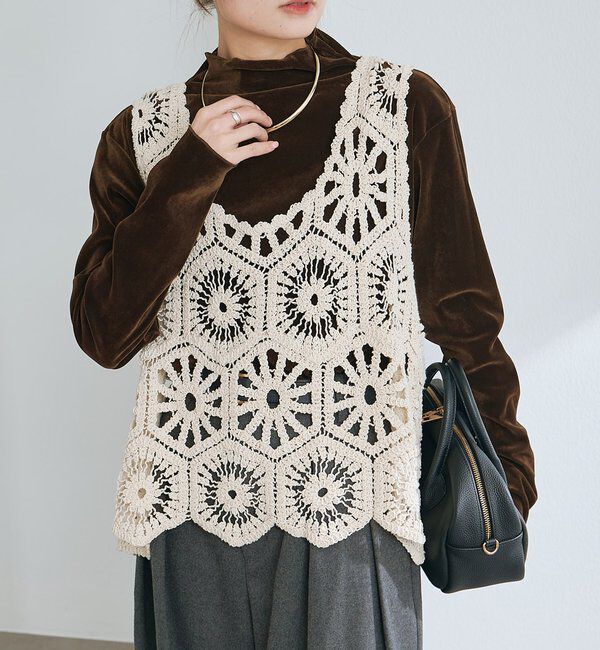  「【25AW】カギ針編み風ビスチェ」|ニット・セーター|