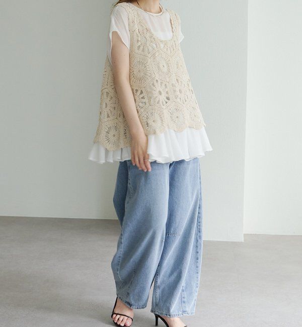  「【25AW】カギ針編み風ビスチェ」|ニット・セーター|