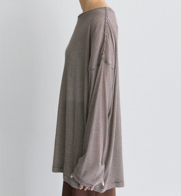  「ミジンボーダーロングスリーブカットソー」|Tシャツ・カットソー|