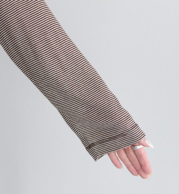  「ミジンボーダーロングスリーブカットソー」|Tシャツ・カットソー|