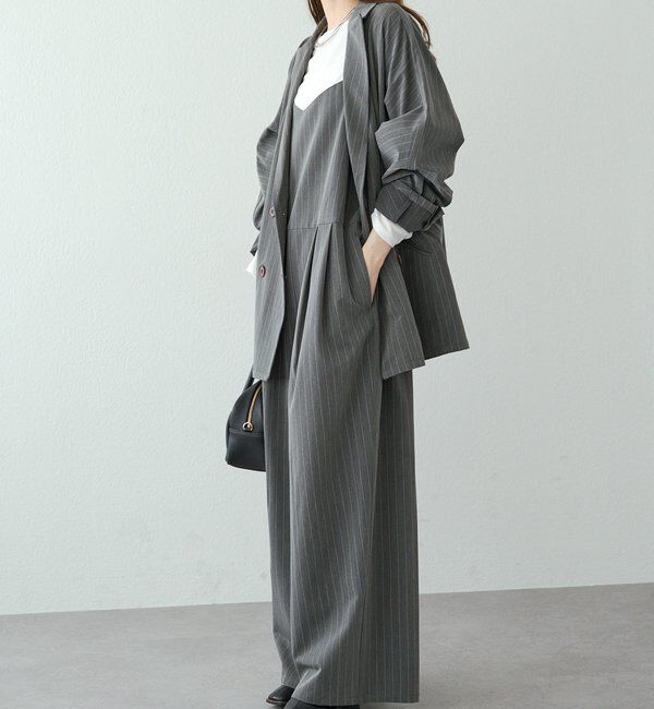  「【セットアップ対応】ダブルデザインストレッチテーラードジャケット」|テーラードジャケット|