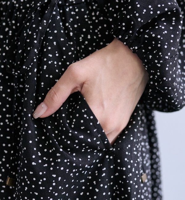  「《リバイバル/WEB限定》【Du noir】ドット柄ウエストドロストワンピース」|ワンピース|
