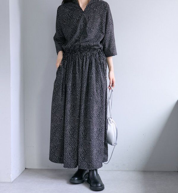 「《リバイバル/WEB限定》【Du noir】ドット柄ウエストドロストワンピース」|ワンピース|