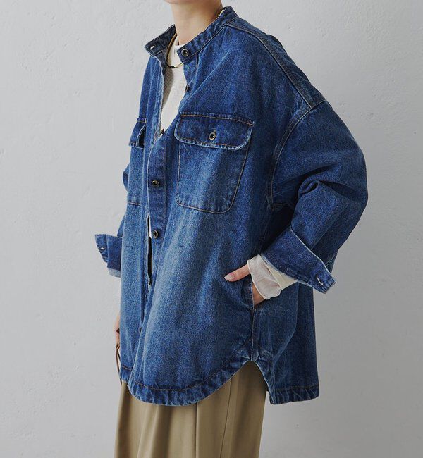  「コーンデニムバンドカラーデニムジャケット」|テーラードジャケット|