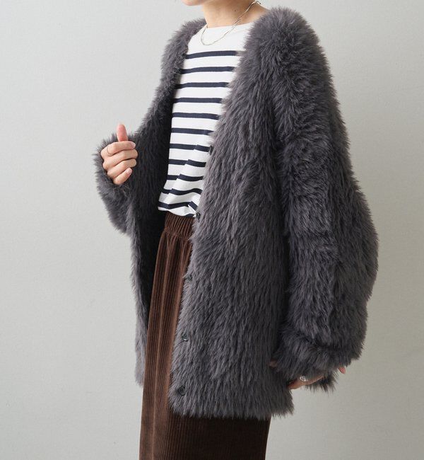  「シャギーニットVネックカーディガン」|カーディガン|