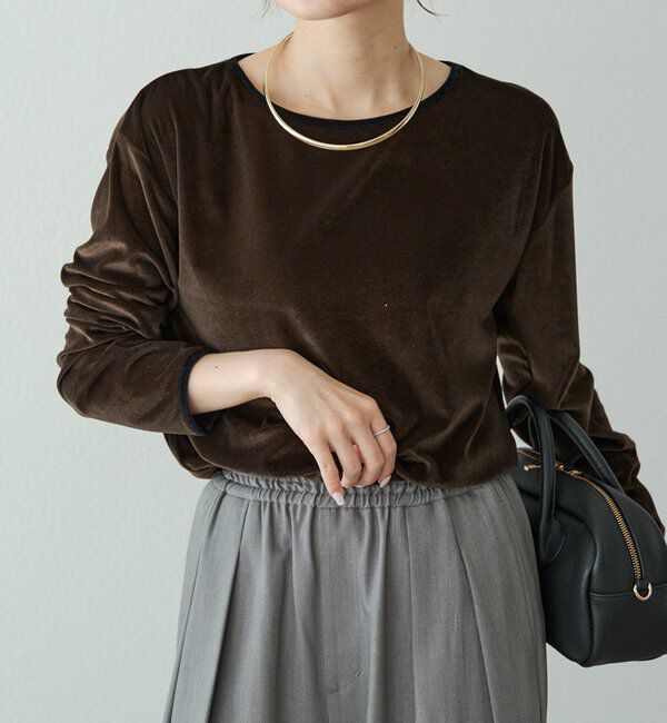  「ベロアリンガーカットソー」|Tシャツ・カットソー|ブラウン