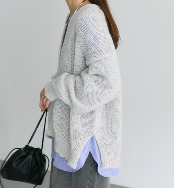  「3Gドロップ天竺ニットVネックカーディガン」|カーディガン|