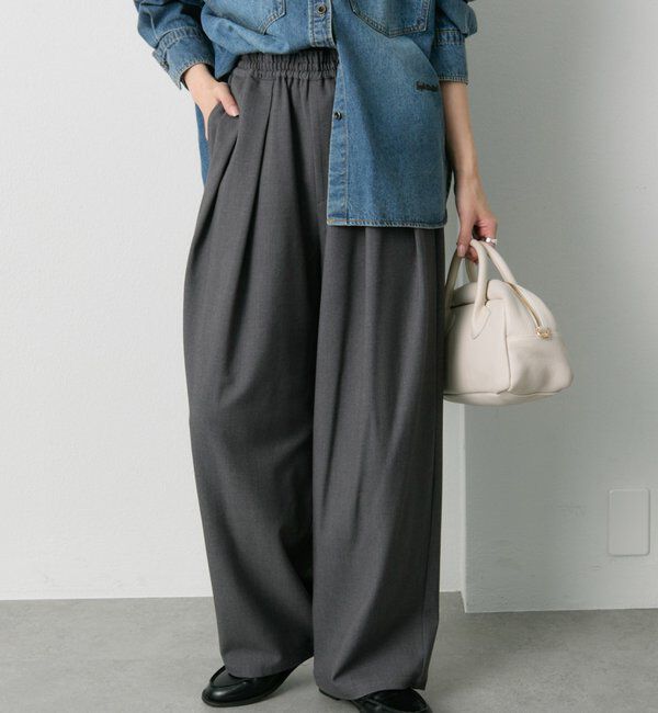  「ウール混ウエストゴムツータックパンツ」|その他|