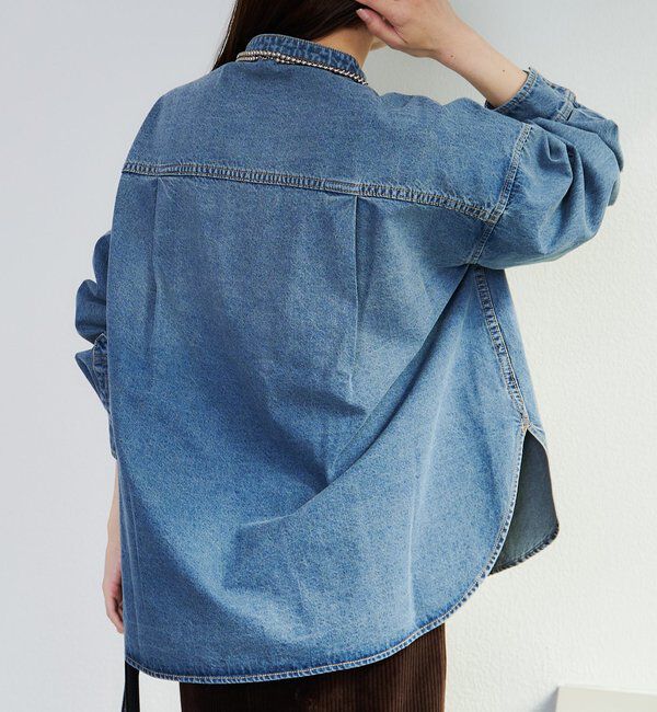  「デニムバンドカラーシャツ」|シャツ・ブラウス|