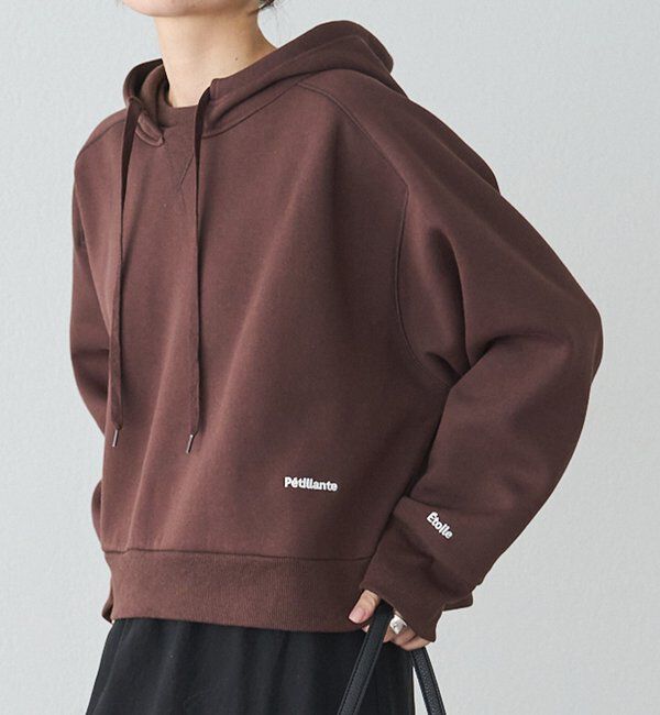  「裏起毛スウェットショートパーカー」|プルオーバー|ブラウン