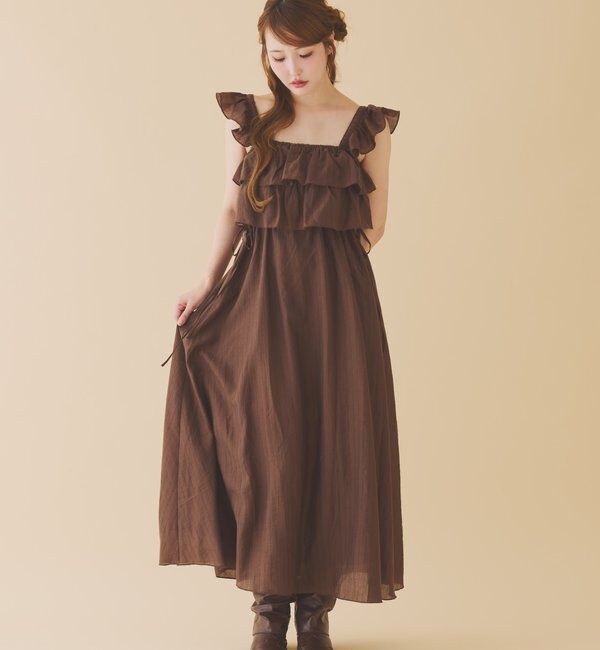  「【天使になれる!?】サイドリボンフリルキャミワンピ」|ワンピース|