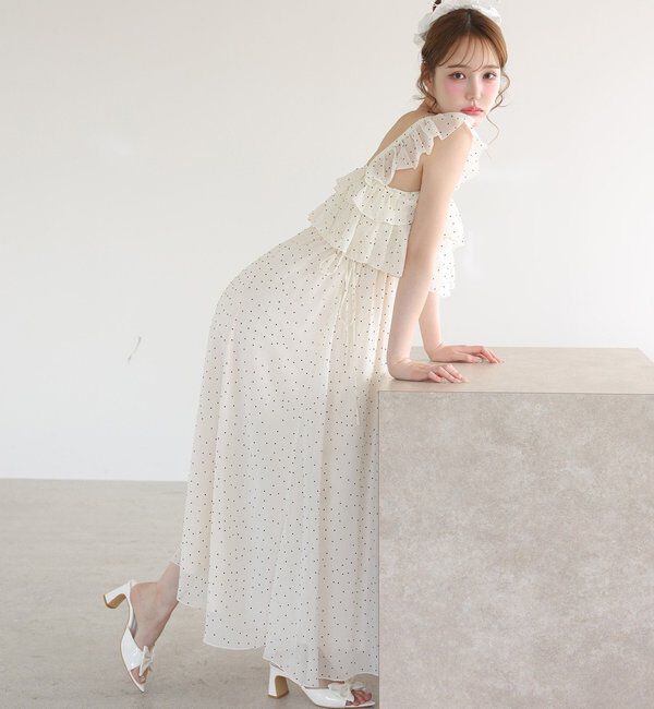  「【天使になれる!?】サイドリボンフリルキャミワンピ」|ワンピース|