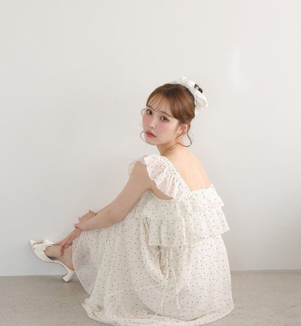  「【天使になれる!?】サイドリボンフリルキャミワンピ」|ワンピース|