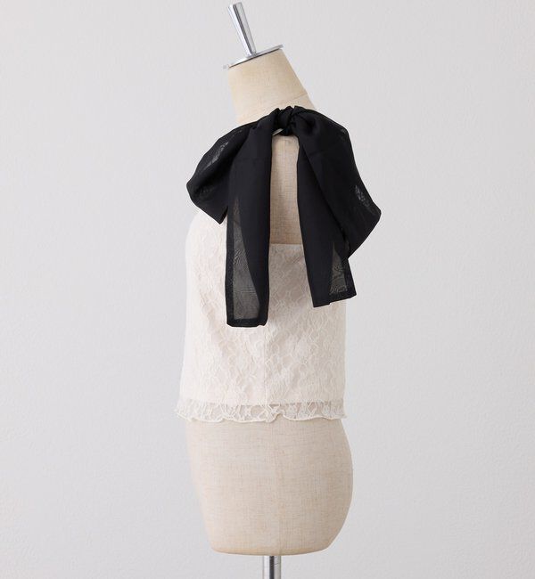  「肩リボンレースキャミ／リボン取り外し可」|プルオーバー|