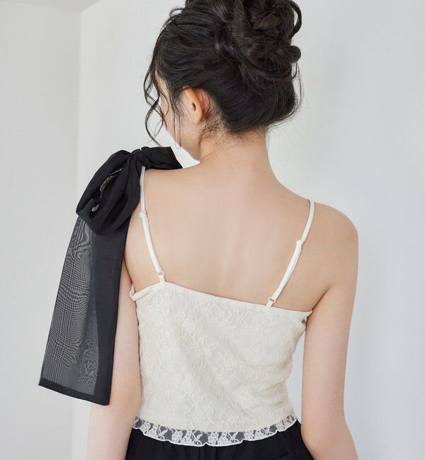  「肩リボンレースキャミ／リボン取り外し可」|プルオーバー|