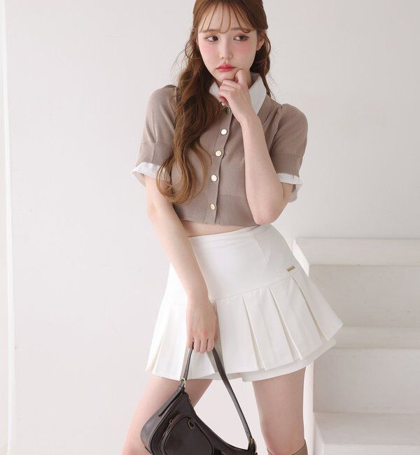  「【リバイバル】今期トレンド/重ね襟半袖ニット」|ニット・セーター|