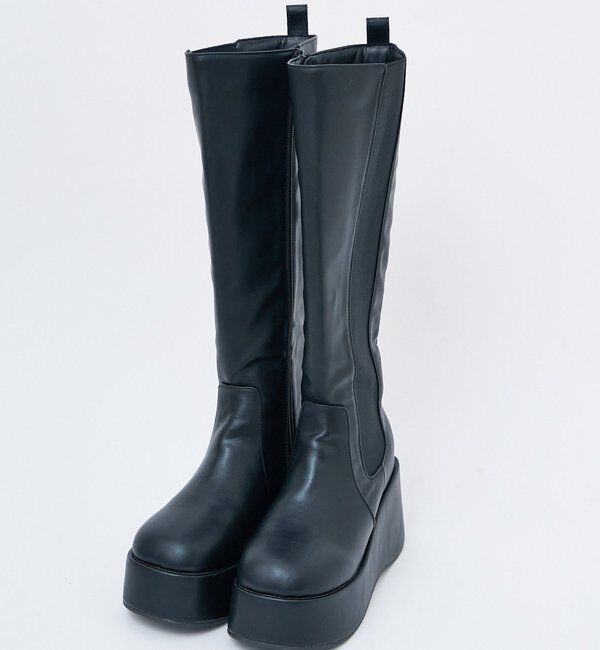  「【マイナス3キロ見え/SNSで話題】厚底サイドゴアロングブーツ」|その他|