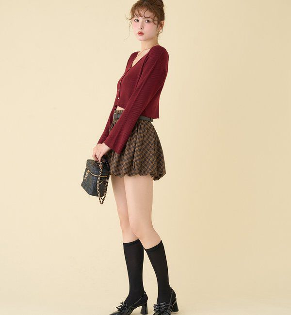  「ベル袖リブカーデ」|ニット・セーター|